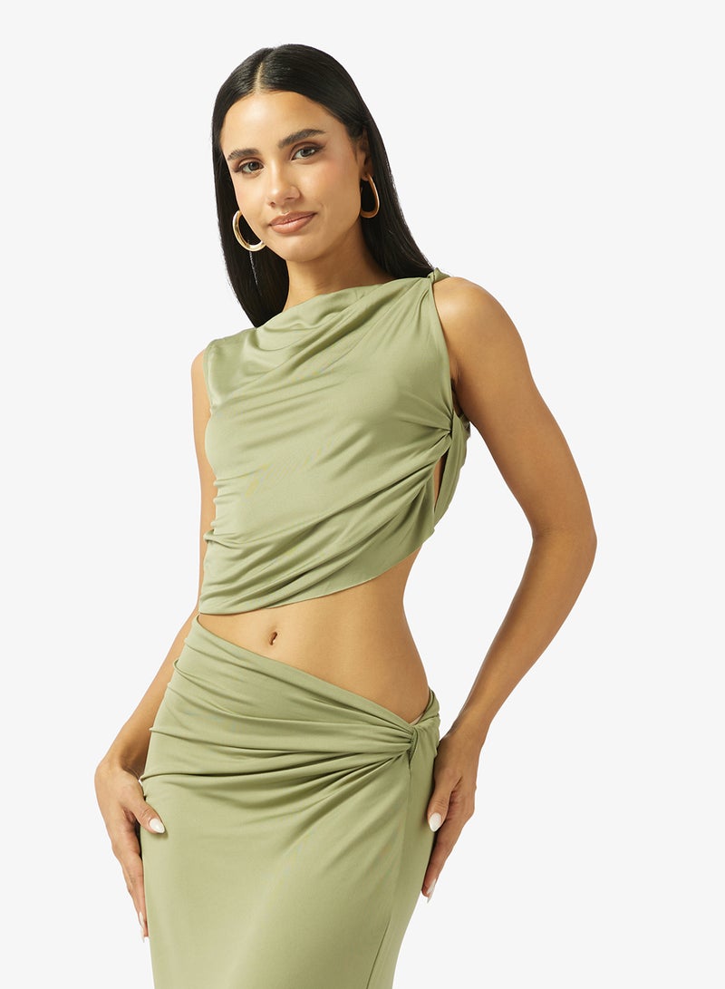 Ginger Draped Fitted Top & Skirt Coord Set - Image 3